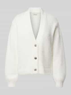Kaffe Zachte Gebreide Vest met Pofmouwen White Dames