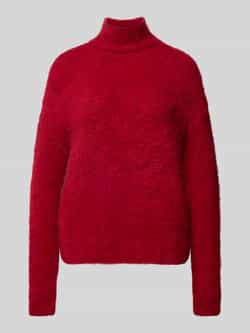 Milano italy Regular fit gebreide pullover met opstaande kraag en mix van wol en mohair