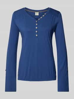 Ragwear Shirt met lange mouwen en korte knoopsluiting