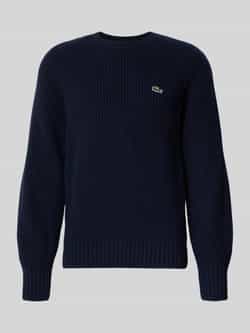Lacoste Regular fit gebreide pullover van pure wol