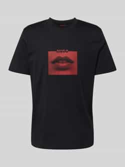 HUGO T-shirt met labelprint model 'Deterni'