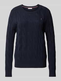 TOMMY HILFIGER Dames Truien & Vesten Soft Wool Cable Roll-nk Donkerblauw