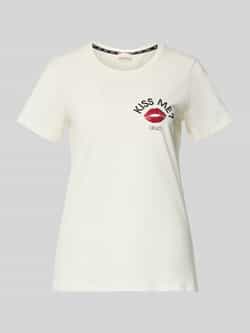LIU JO SPORT Regular fit T-shirt van puur katoen met strass-steentjes