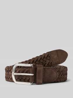 Monti Riem van leer in gevlochten look model 'Vancouver'