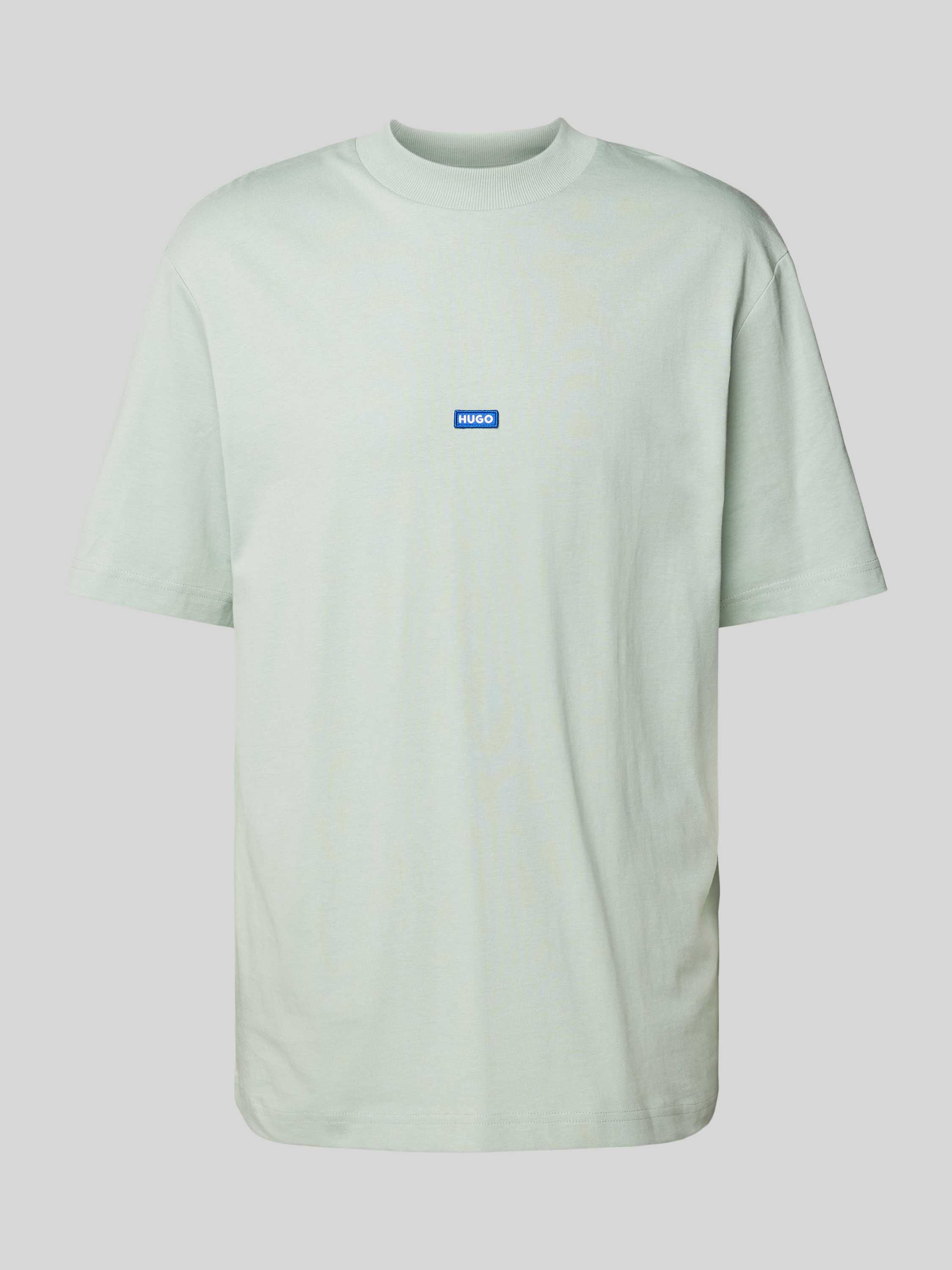 Hugo Blue T-shirt met labelpatch model 'Nieros'