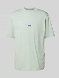 Hugo Blue T-shirt met labelstitching model 'Nieros'