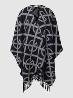 Gant Poncho van wol met all-over motief