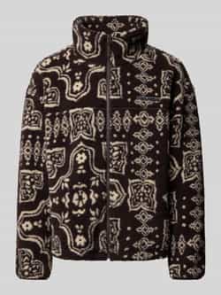 REVIEW Fleecejack met opstaande kraag en labeldetail