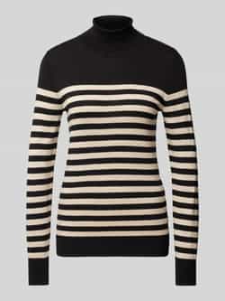 Kaffe Gestreepte coltrui Zwart Grijs Black Dames