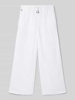 Tommy Hilfiger Teens Linnen broek met elastische band en labelstitching
