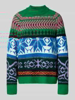 Essentiel Antwerp Loose fit gebreide pullover met meerkleurig motief model 'IRELANDO'
