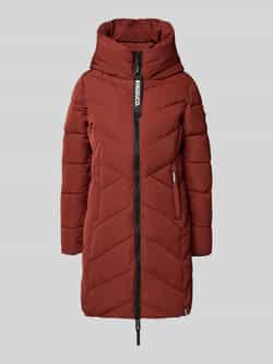 Khujo Regular fit gewatteerde lange jas met logoprint model 'Darka'
