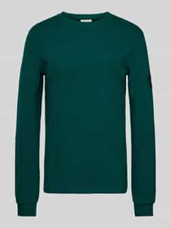 CALVIN KLEIN JEANS slim fit longsleeve Waffle met ingebreid patroon