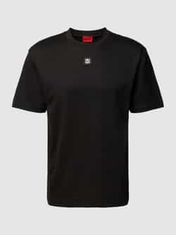 Hugo Boss Heren T-shirt met logo borduursel Black Heren