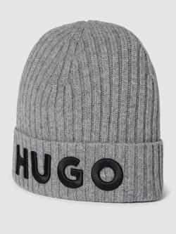 HUGO Beanie met labelstitching