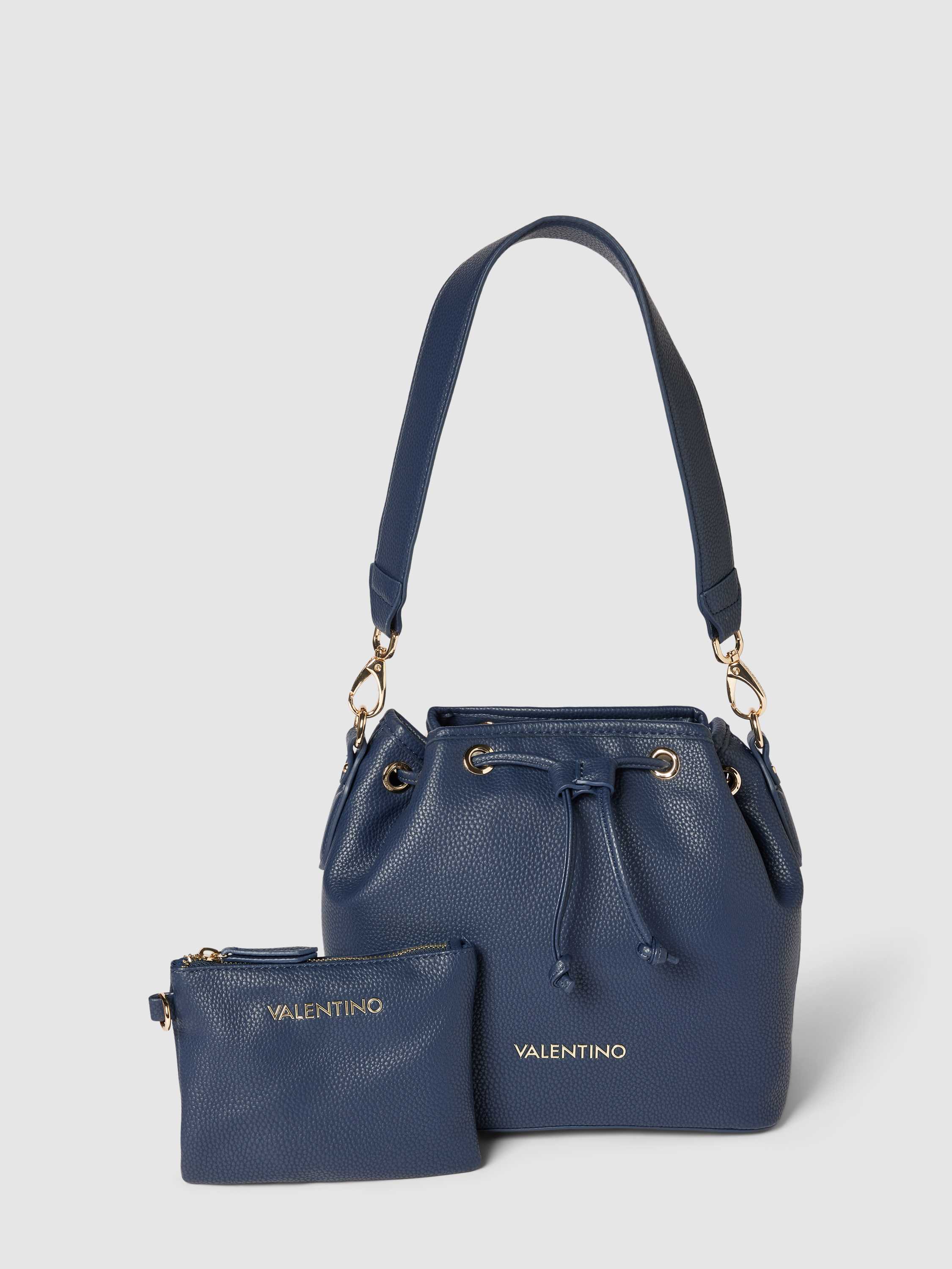 VALENTINO BAGS Shopper in donkerblauw met labeldetail model 'BRIXTON'