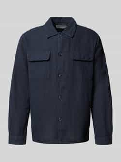 Selected Homme Regular fit linnen overhemdjack met kentkraag model 'LEROY SUN'
