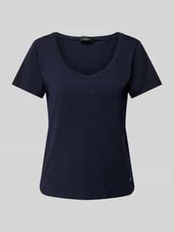 Monari T-shirt met geribde boothals