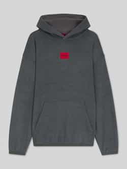 HUGO Relaxed fit hoodie met viscose