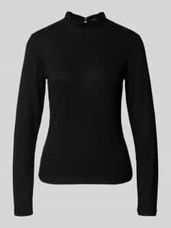 Opus Shirt met lange mouwen en opstaande kraag model 'Sanba'