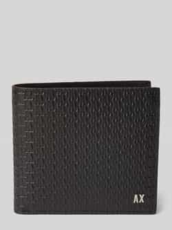 Armani Exchange Portemonnee met logopatroon en kaartsleuven Black Heren