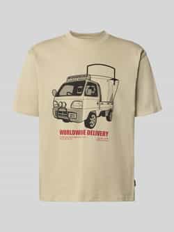 WOODBIRD T-shirt met motiefprint model 'Baine'
