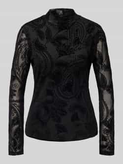 Comma Shirt met lange mouwen en opstaande kraag