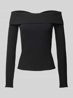 Pieces Top met lange mouwen en schouderkraag model 'JAZMINE'
