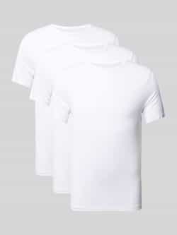 BOSS T-shirt TShirt RN 3P Natura effen t-shirt met merklabel (3-delig)