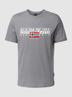 Napapijri Grijze Aylmer Korte Mouw T-shirt Gray Heren