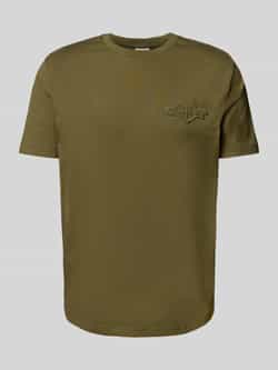 Gant Regular fit T-shirt met labelstitching en ronde hals