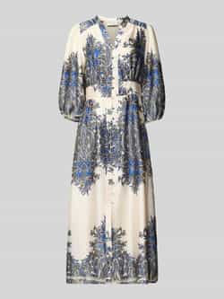 NEO NOIR Maxi-jurk met pofmouwen model 'STELLAR PAISLEY BORDER'