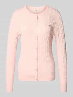 Gant Gebreid jack met kabelpatroon en labelstitching