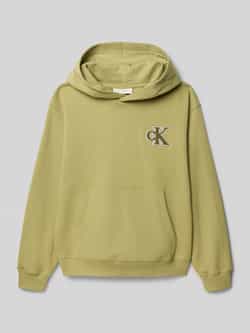 Calvin Klein Jeans Hoodie met labelstitching en kangoeroezak