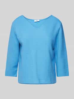 S.Oliver RED LABEL Regular fit sweatshirt met V-hals en 3 4-mouwen