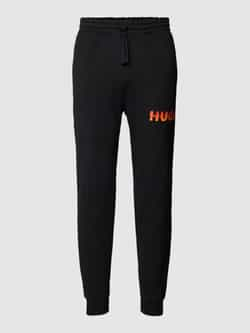 HUGO Sweatpants met labeldetail model 'Linked'