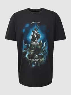 Mister tee T-shirt met motief- en statementprint model 'PUISSANCE LA MER'