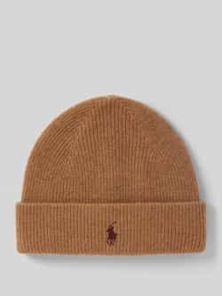 Polo Ralph Lauren Klassieke wollen muts bruin met logo Brown Heren
