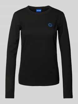 OTTO HUGO Blue Longsleeve Daliria_B met label-badge met happy hugo logo