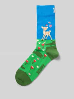 Happy Socks Sokken met motiefstitching model 'Deer'