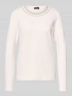 Monari Shirt met lange mouwen en geribde ronde hals