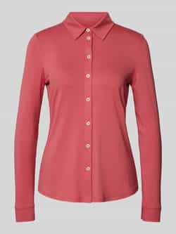 Marc O'Polo Regular fit jersey blouse met lange mouwen van viscosemix met klassieke kentkraag