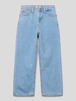 Jack & jones JUNIOR high waist loose fit jeans JJIALEX light blue denim Blauw Jongens Katoen 134