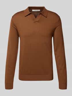 Selected Homme Regular fit poloshirt van zuivere wol model 'TRAY'