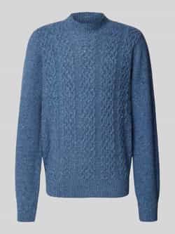 FYNCH-HATTON Wollen pullover met kabelpatroon en alpaca