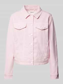 S.Oliver RED LABEL Boxy fit jeansjack van katoenmix met paspelzakken op de borst