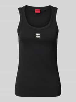 HUGO Tanktop met labelstitching model 'Datamia'