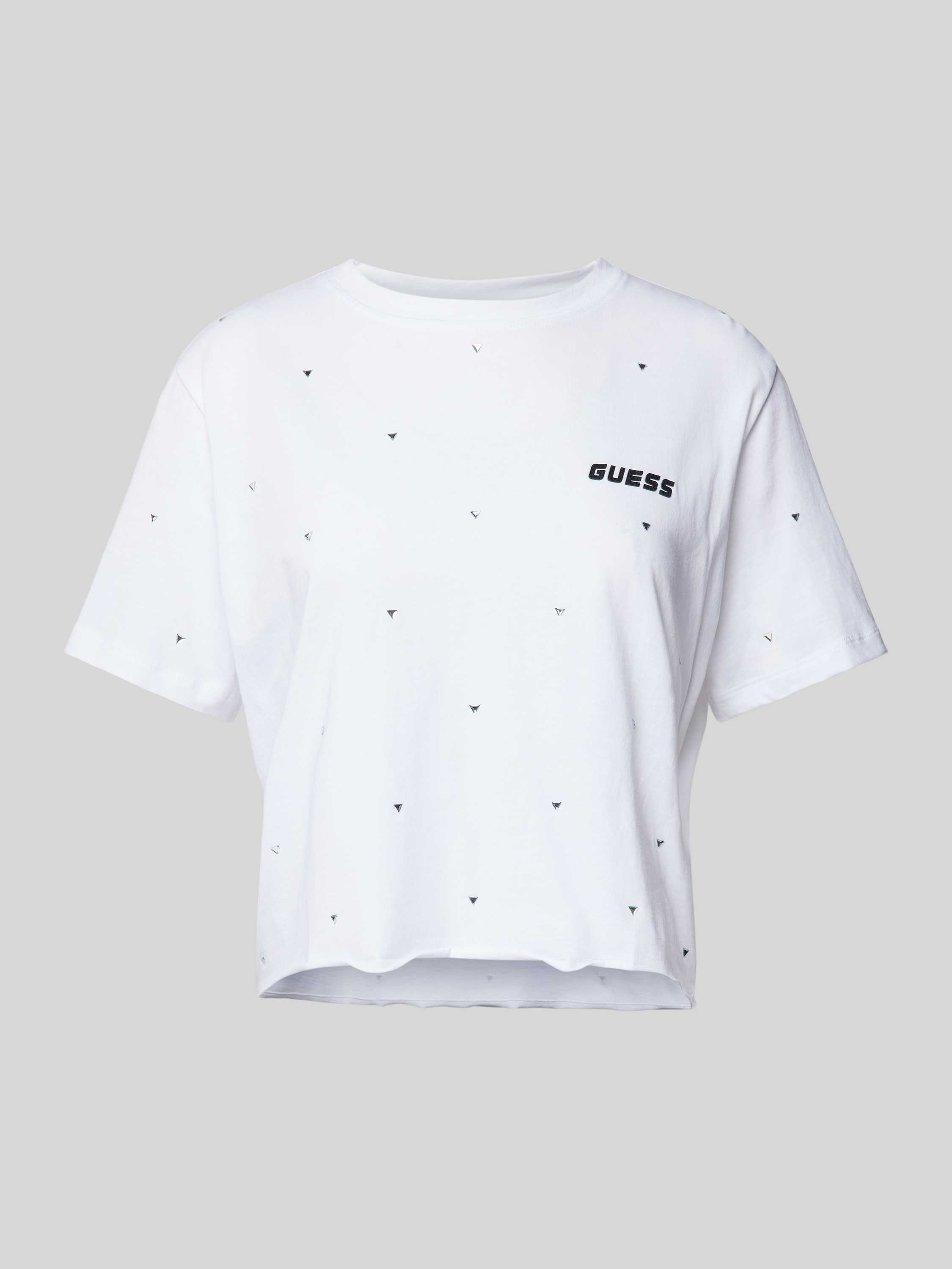 Kort T-shirt met siersteentjes, model 'SKYLAR' in de sale-guess activewear 1
