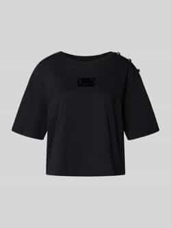 Armani Exchange T-shirt met labelprint en sierknopen