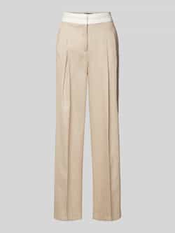 CAMBIO Wide leg linnen broek met bandplooien model 'ANNY'